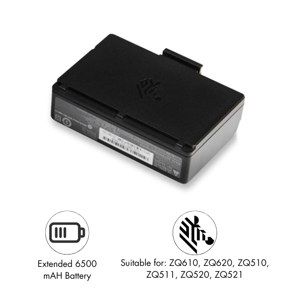 Extended Spare Smart Battery 6500 mAH - ZQ610, ZQ620, ZQ510, ZQ520, ZQ511, ZQ521, ZQ610 Plus, ZQ620 Plus (BTRY-MPP-EXT1-01)