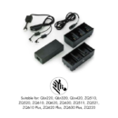 Two 3 slot battery chargers (charges 6 batteries) - ZQ600, QLn or ZQ500 - UK power cord included (SAC-MPP-6BCHUK1-01)